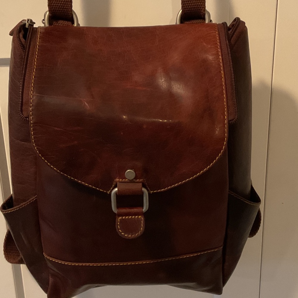 🎒 JACK GEORGES Elegant Brown Leather Women's Backpack or Crossbody